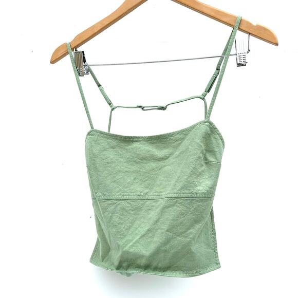 Camila Coelho Rousseau Set Linen Cargo Skirt Backless Shirt Y2K Small Sage Green - Picture 14 of 14